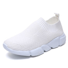 Load image into Gallery viewer, Women Shoes 2019 New Flyknit Sneakers Women Breathable Slip On Flat Shoes Soft Bottom White Sneakers Casual Women Flats Krasovki
